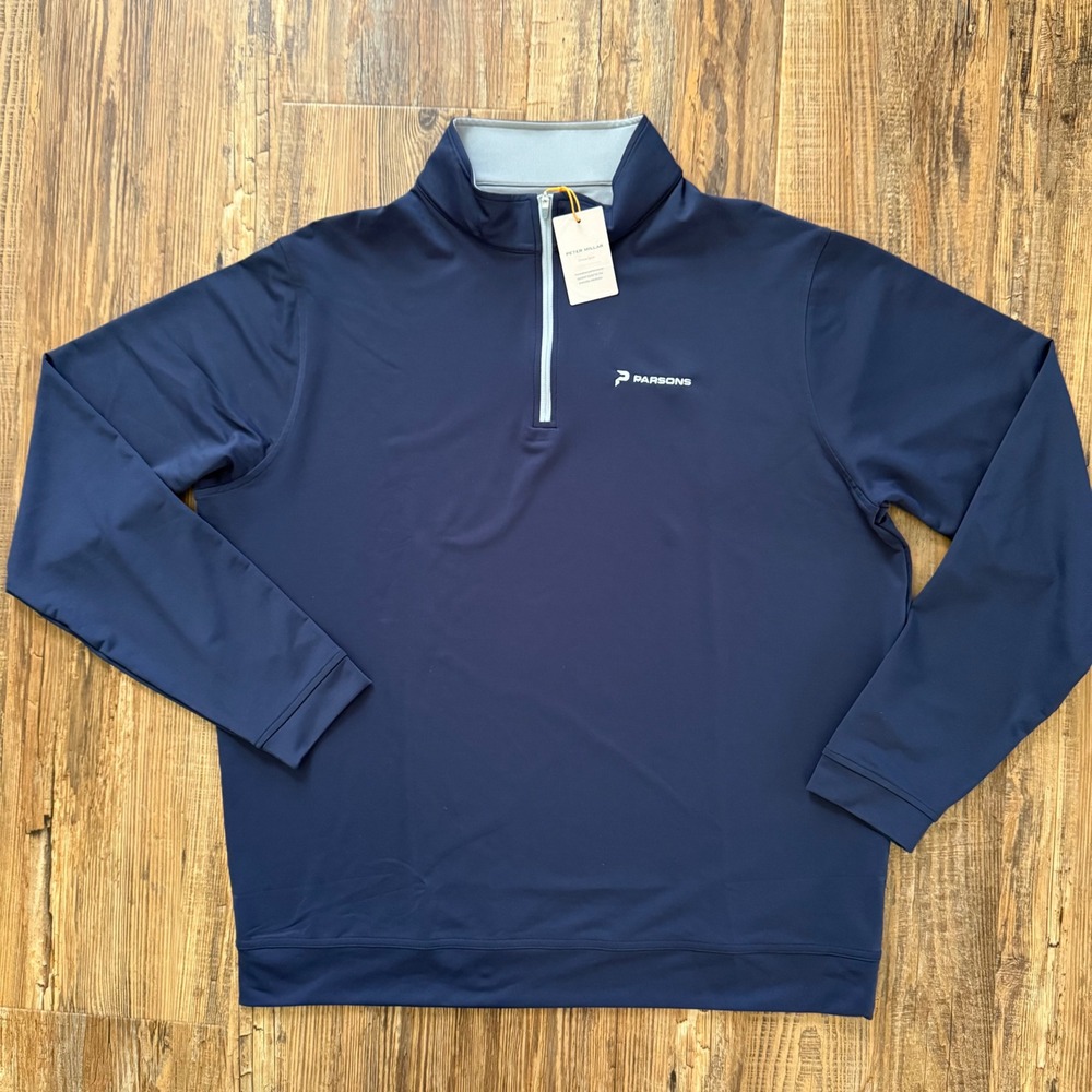 NEW Peter Millar Perth Quarter Zip Pullover Men XL Blue Crown Sport ME0EK40 GOLF